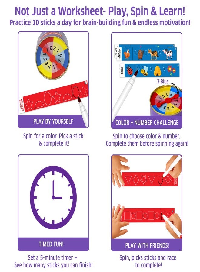 تشاك أند تشاكلز لعبة "تشوك آند تشاكلز سمارت ستيكس" التعليمية للأطفال من عمر 3 سنوات فما فوق، صندوق أنشطة تعليمية متكررة، لعبة تعليمية لمرحلة ما قبل المدرسة، سهلة الحمل، هدية مثالية للأولاد والبنات من 3 إلى 6 سنوات - Image 5